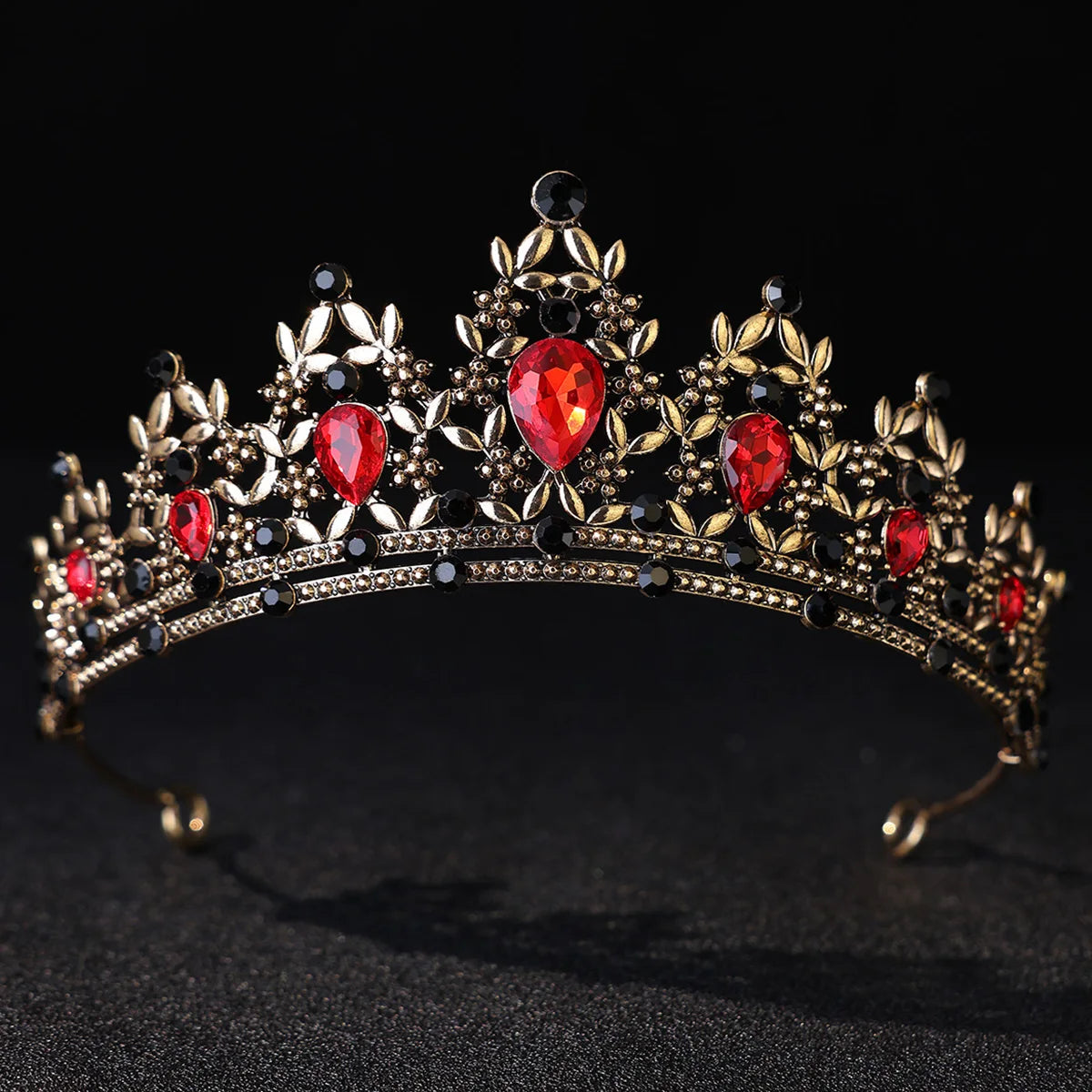 Couronne de Luxe Vintage en Cristal Accessoires de Cheveux de Mariée Style Palais Bandeaux de Fête pour Noël Nouvel An Banquet Soirées