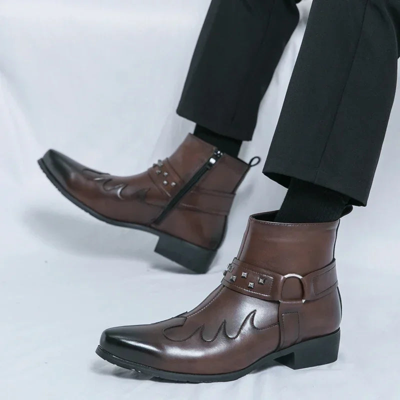 Nouvelle Collection Bottines Homme Chelsea Cuir Décontractées Mode Confortables Bottes Montantes Chaussures de Marche Baskets
