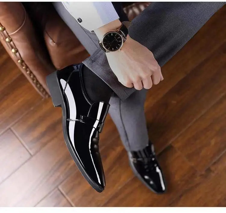 Men's Brown Hollow-Out Dress Shoes | Height-Boosting | Groom & Wedding