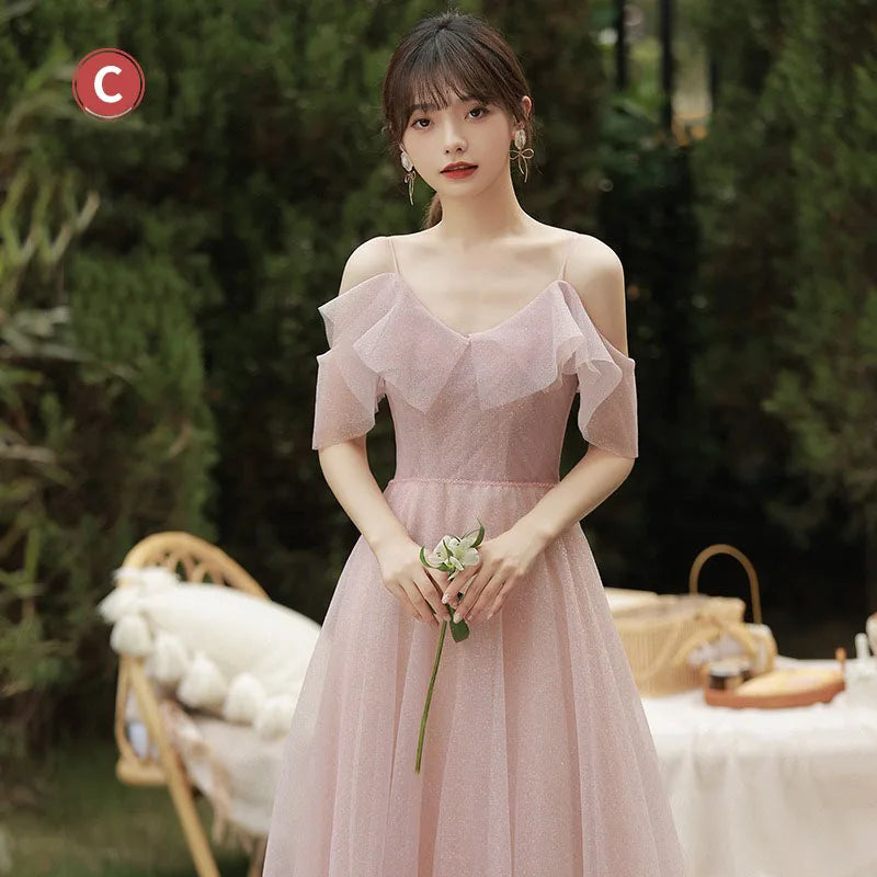 Robe de demoiselle d'honneur féerique printemps-été 2026 pour sœurs minces, robe de soirée de mariage élégante