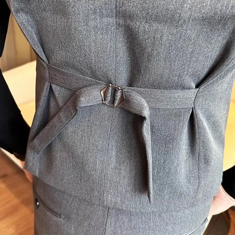 Men's Elastic Suit Vest | Solid Color Waistcoat | Groom & Wedding Party