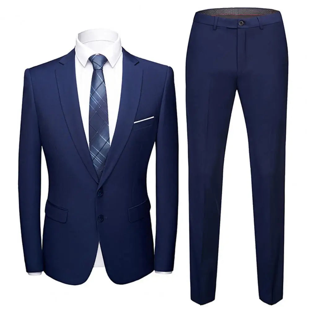 Men's Slim Fit 2-Piece Suit Set | Blazer & Pants | Groom & Wedding Party