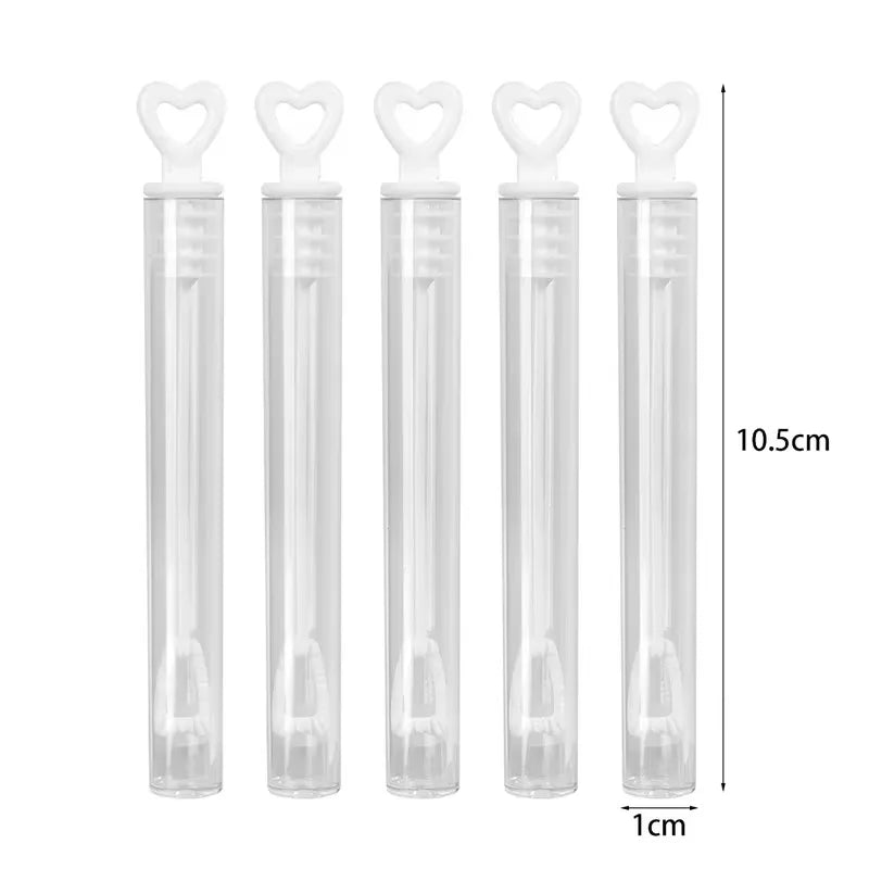 100/10 pièces Cœur d'amour Baguette Tube Vide Transparent Bouteilles de Savon à Bulles avec Poignée Cœur Cadeaux de Mariage pour Invités Décoration de Fête Jouets pour Enfants