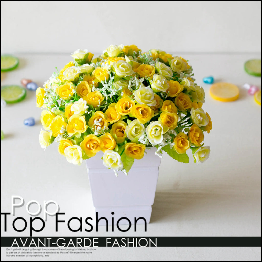 Bouquet de roses artificielles diamant – 21 fleurs, 7 tiges