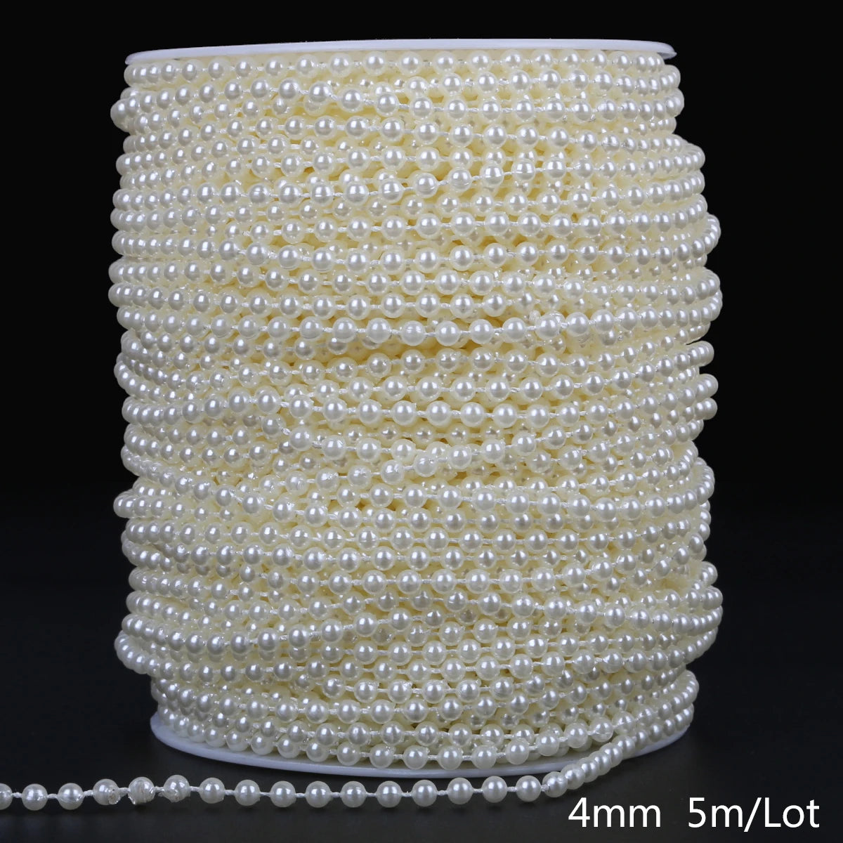 Chaîne de perles ABS double rangée de 3/4/5/6/8/10 mm, chaîne de perles de robe de mariée, chaîne de perles demi-rondes, accessoires de bijoux DIY