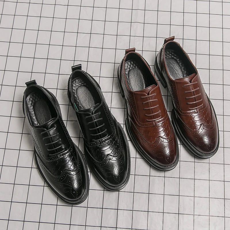 Chaussures classiques de mariage en cuir pour hommes Richelieu Chaussures habillées d'affaires de haute qualité pour hommes Chaussures de bureau pour homme pour fête, événements sociaux ou occasions formelles