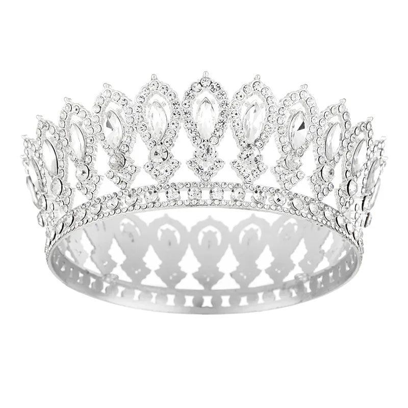 Couronnes et diadèmes de reine pour femmes, mariage, fête, diadème rond complet, couronne de mariée, bijoux de cheveux, cadeaux d'anniversaire