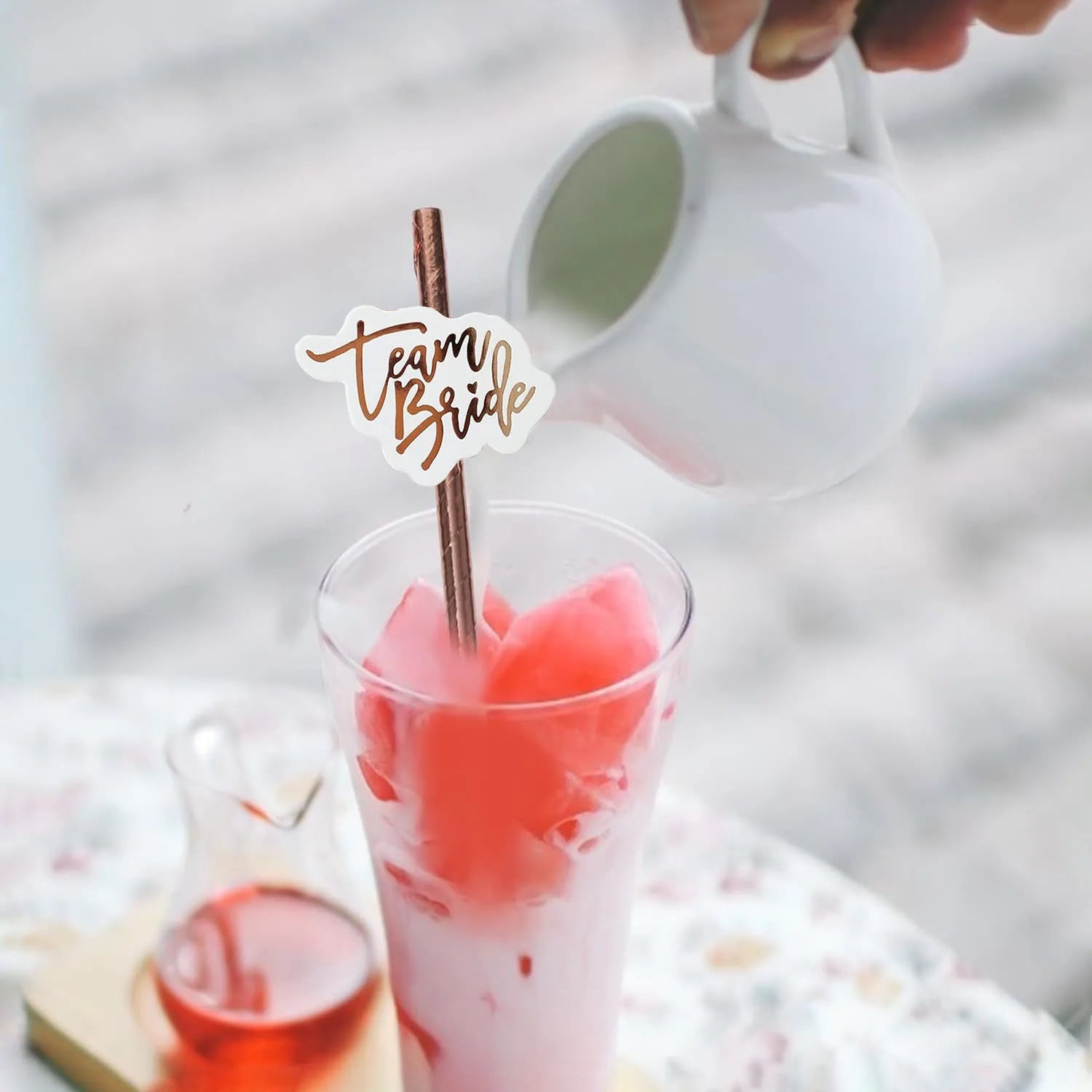 Lot de tasses en plastique pour enterrement de vie de jeune fille - Équipe de la mariée - Cadeau de douche nuptiale - Articles de fête pour enterrement de vie de jeune fille - Décoration de mariage