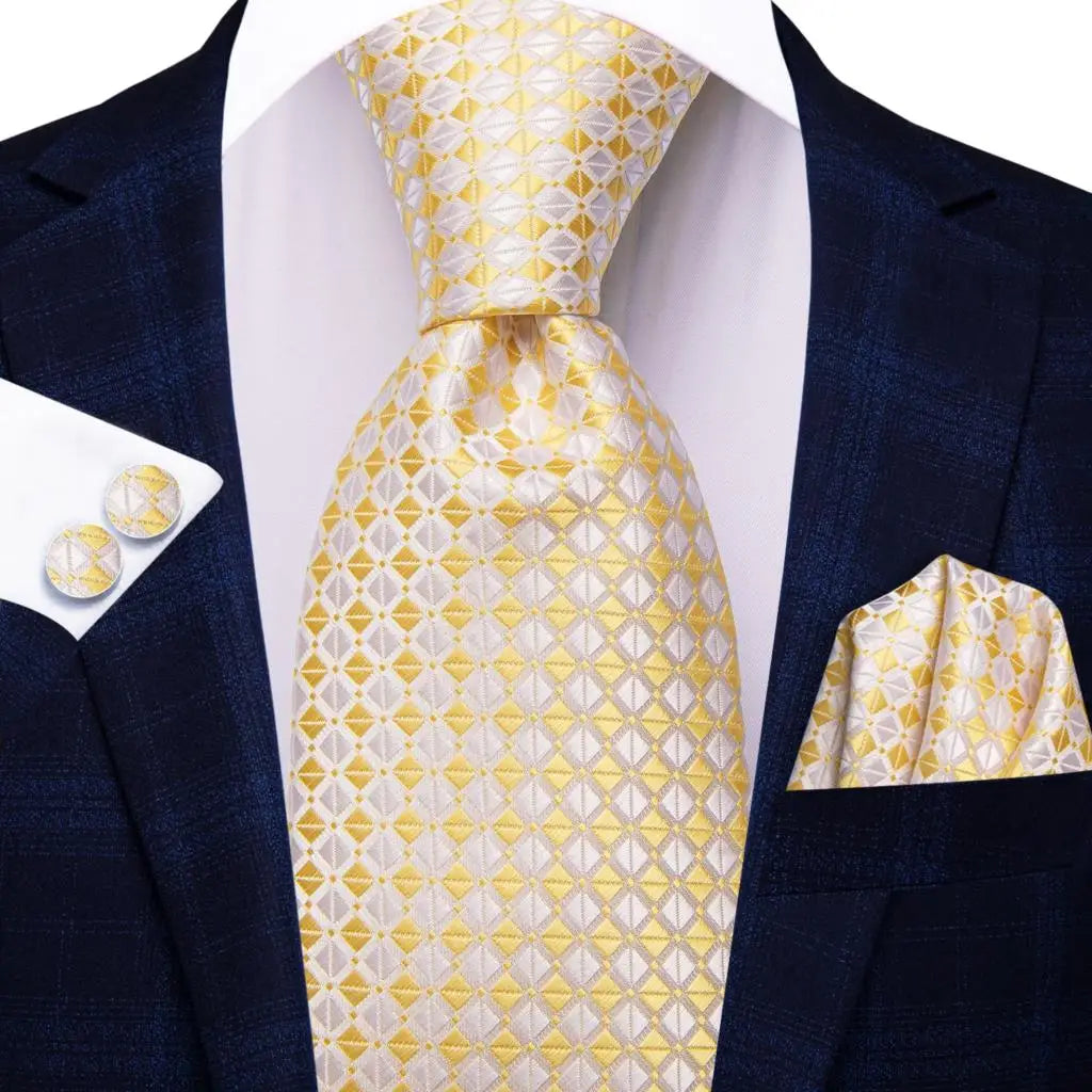 Silk Paisley & Floral Necktie Gift Set | Groom & Groomsmen Wedding Tie with Pocket Square & Cufflinks