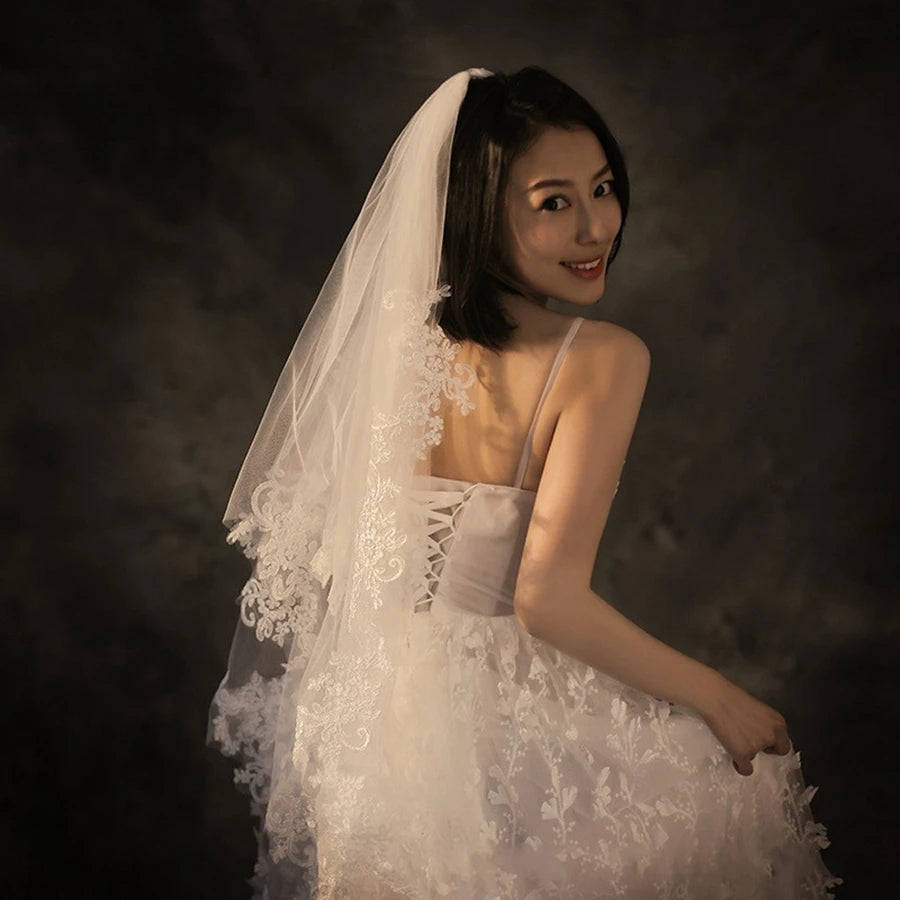 Nouveauté Voiles de mariée en dentelle ivoire blanc Voiles de mariée Bode pour la mariée Accessoires de mariage Velos de novia Velo novia