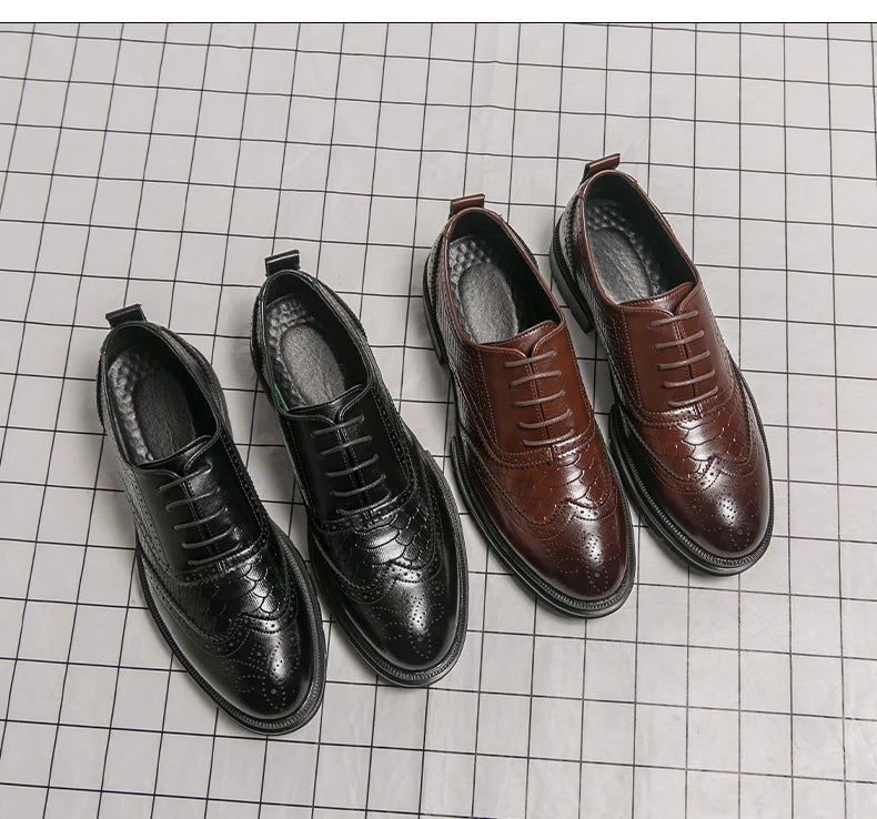 Chaussures classiques de mariage en cuir pour hommes Richelieu Chaussures habillées d'affaires de haute qualité pour hommes Chaussures de bureau pour homme pour fête, événements sociaux ou occasions formelles