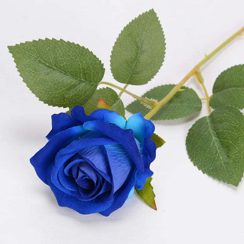 Velvet Artificial Rose Flowers for Wedding Décor & DIY (Set of 10)