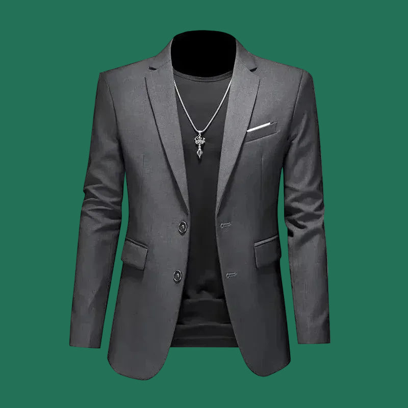 High Quality Solid Color Two Buttons Suits Jacket 2025 New Men Slim Fit Casual Fashion Business Wedding Groom Tuxedo Coat Tops