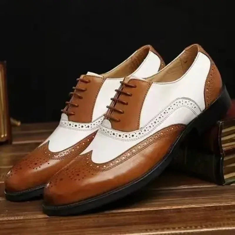 Chaussures habillées multicolores pour hommes Chaussures en cuir rétro pour hommes Chaussures d'affaires baroques pour hommes Chaussures décontractées Oxford pour hommes Erkek Ayakkabı