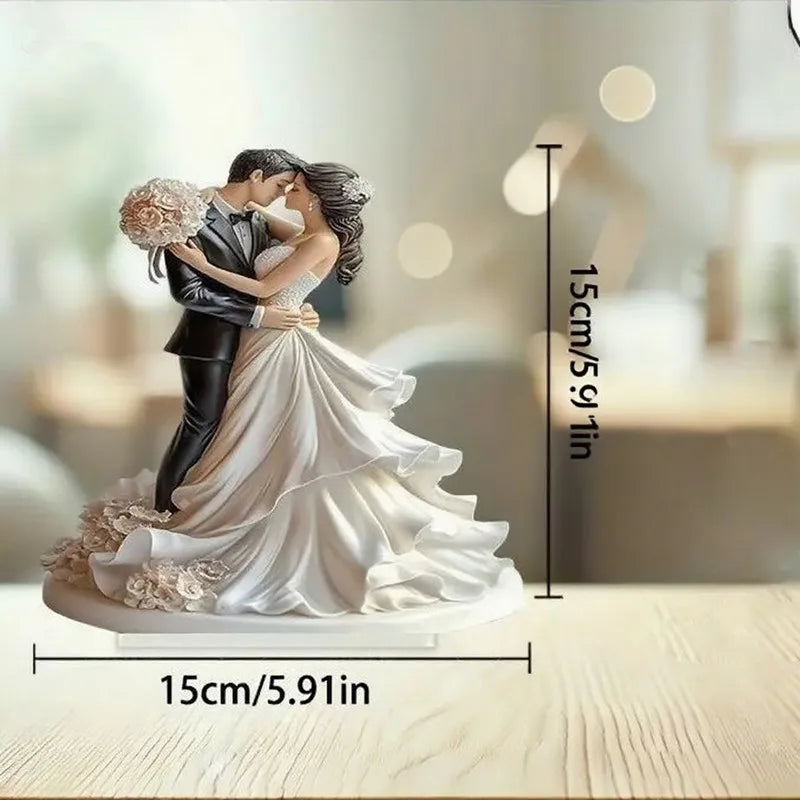 Décoration de gâteau de mariage en acrylique 2D, danse des mariés, pour la décoration de gâteaux de mariage, de fiançailles, d'anniversaire.