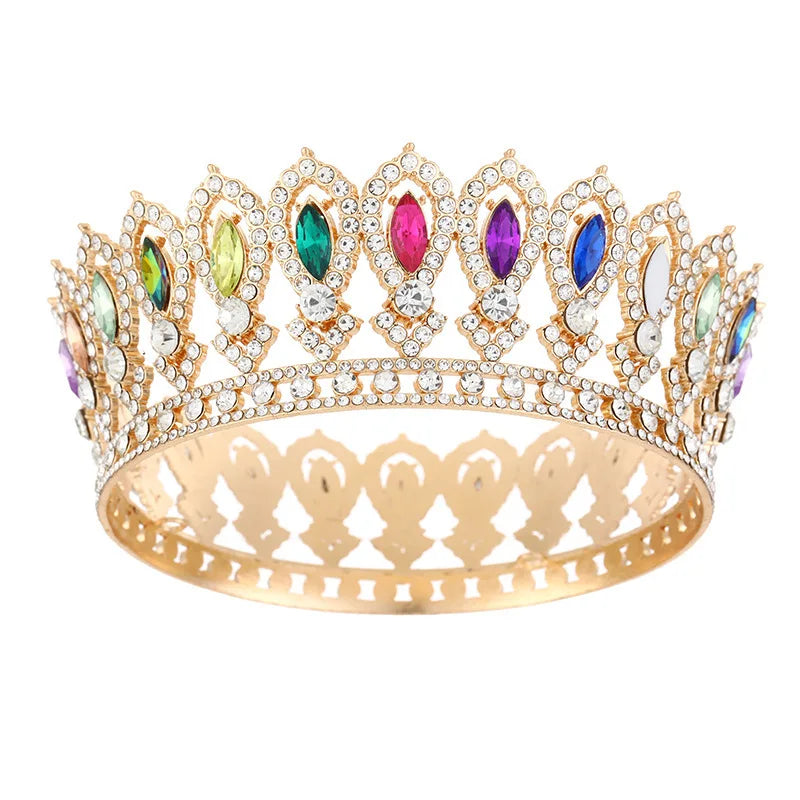 Couronnes et diadèmes de reine pour femmes, mariage, fête, diadème rond complet, couronne de mariée, bijoux de cheveux, cadeaux d'anniversaire