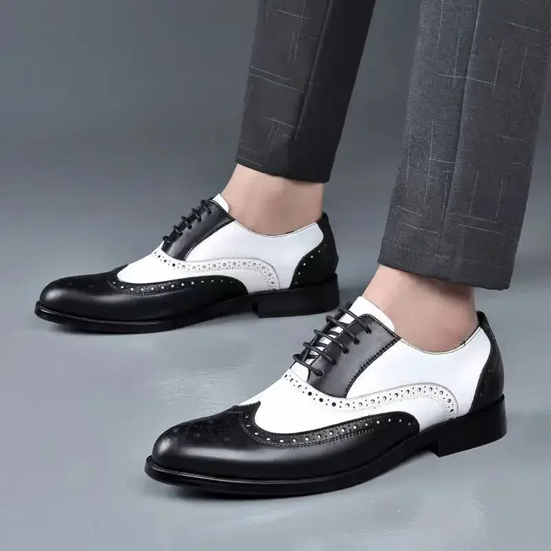 Chaussures habillées multicolores pour hommes Chaussures en cuir rétro pour hommes Chaussures d'affaires baroques pour hommes Chaussures décontractées Oxford pour hommes Erkek Ayakkabı