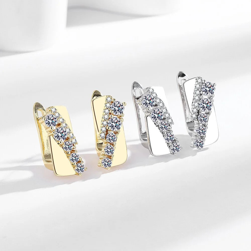 Boucles d'oreilles clous carrées AAAAA Zircon Tennis – Argent sterling 925