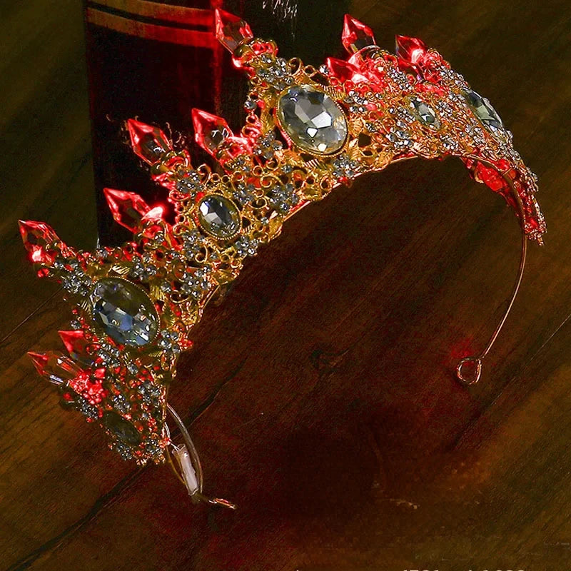 Accessoires de Cheveux de Mariée Lumineux Alliage Cristal Fête LED Lumineux Couronne Strass Diadème Fleur Reine Mariage Festival