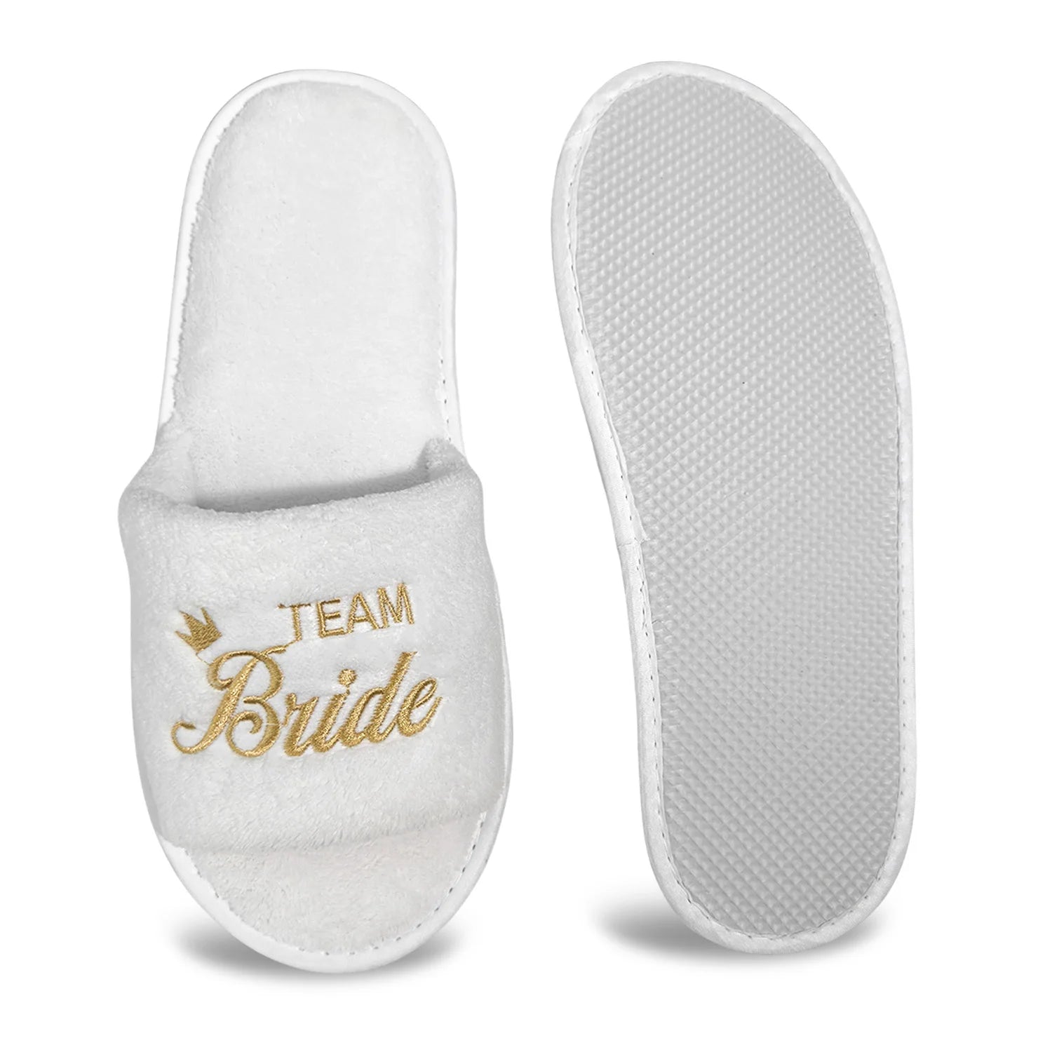 Chaussons de mariée et de demoiselle d'honneur, Chaussons de mariage à enfiler pour invités, à bout ouvert avec broderies dorées, vert menthe et roses