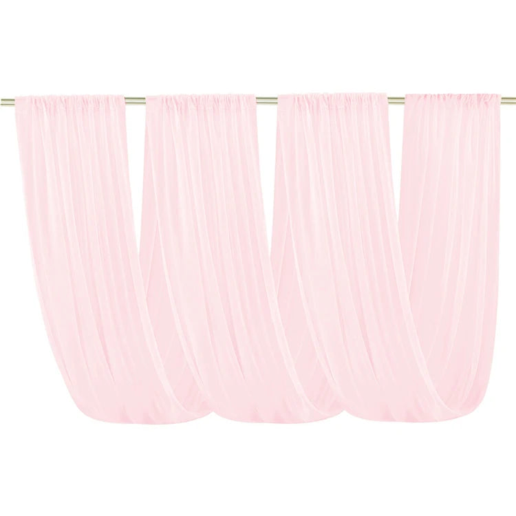 Décoration de plafond de mariage en arche avec rideaux en voile blanc, tissu en gaze, tulle pour la scène de fête, la cérémonie, l'hôtel.