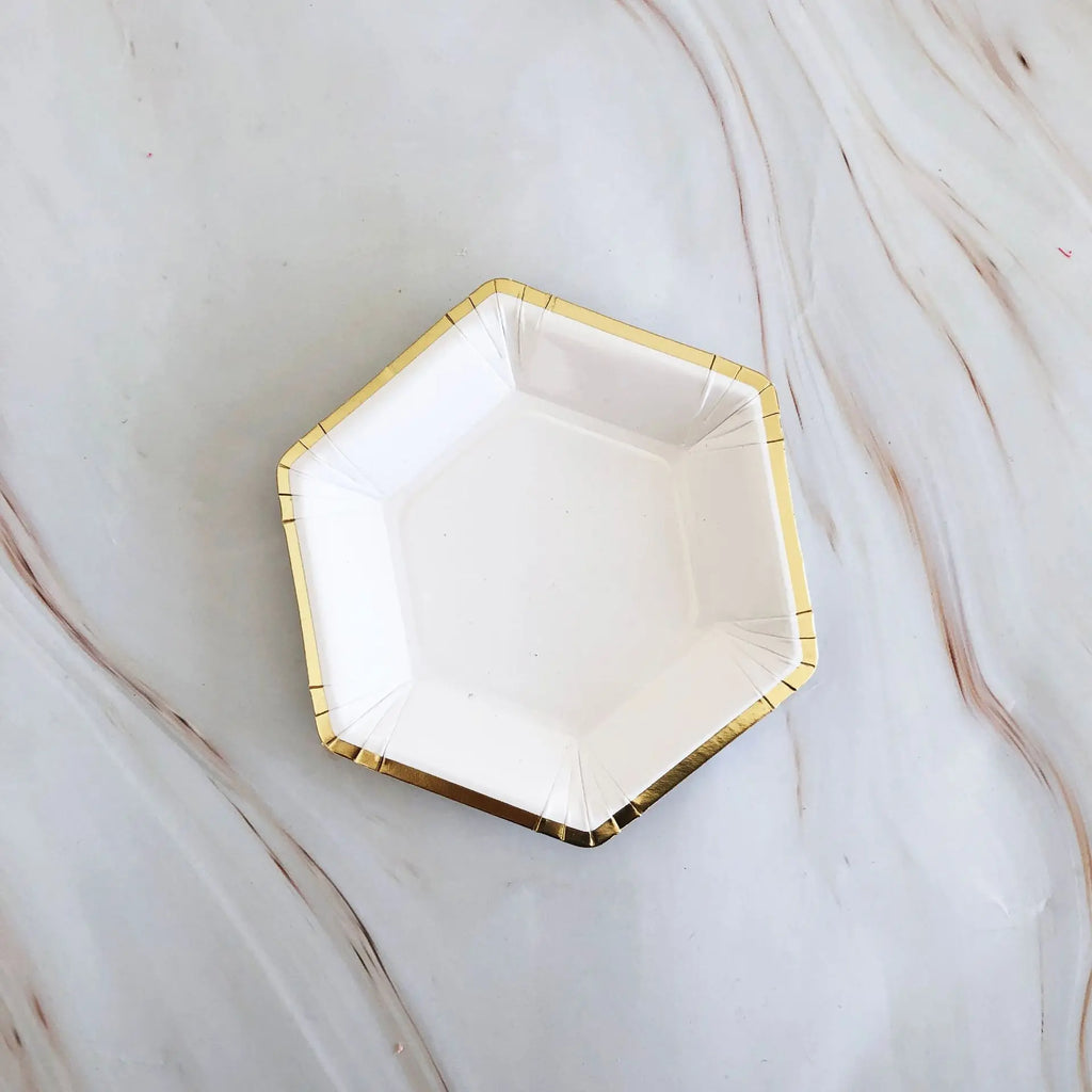 Vaisselle jetable dorée et blanche, assiettes en carton, pailles, gobelets pour 1er anniversaire, mariage, décoration, fête prénatale, fournitures de fête pour enfants.