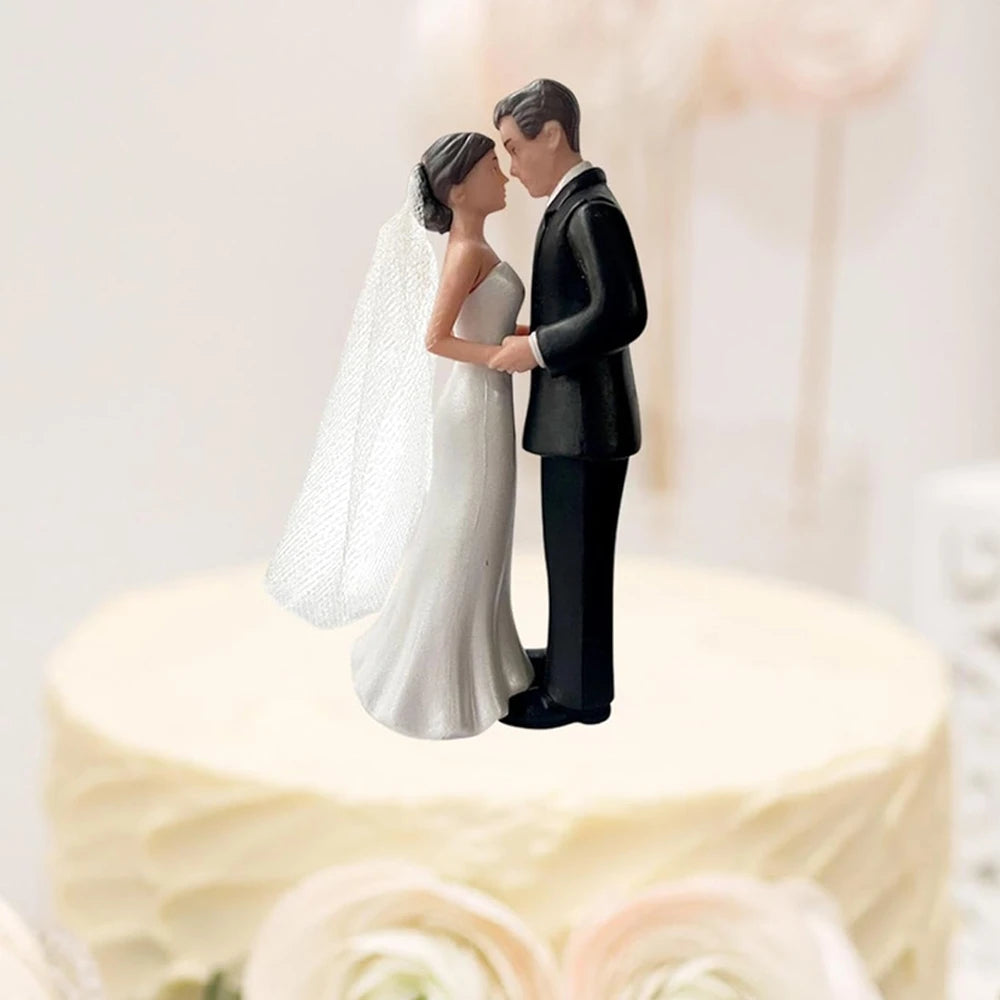 Bride & Groom Wedding Cake Topper | Romantic Couple Figurine | Wedding & Anniversary Decor