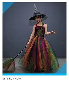 Costume de petite fille vampire gothique Robe de reine maléfique Tutu pour Halloween Fête cosplay Vêtements pour enfants Déguisement