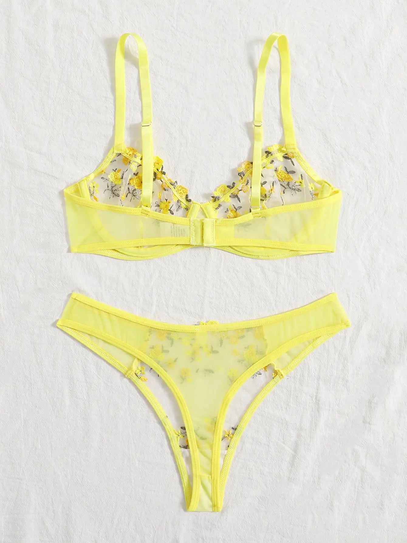 Lingerie Sexy Broderie Florale Sous-Vêtements Dentelle Transparente Court Kits de Soins de la Peau Ensemble Fée Délicate Femme 2 Pièces