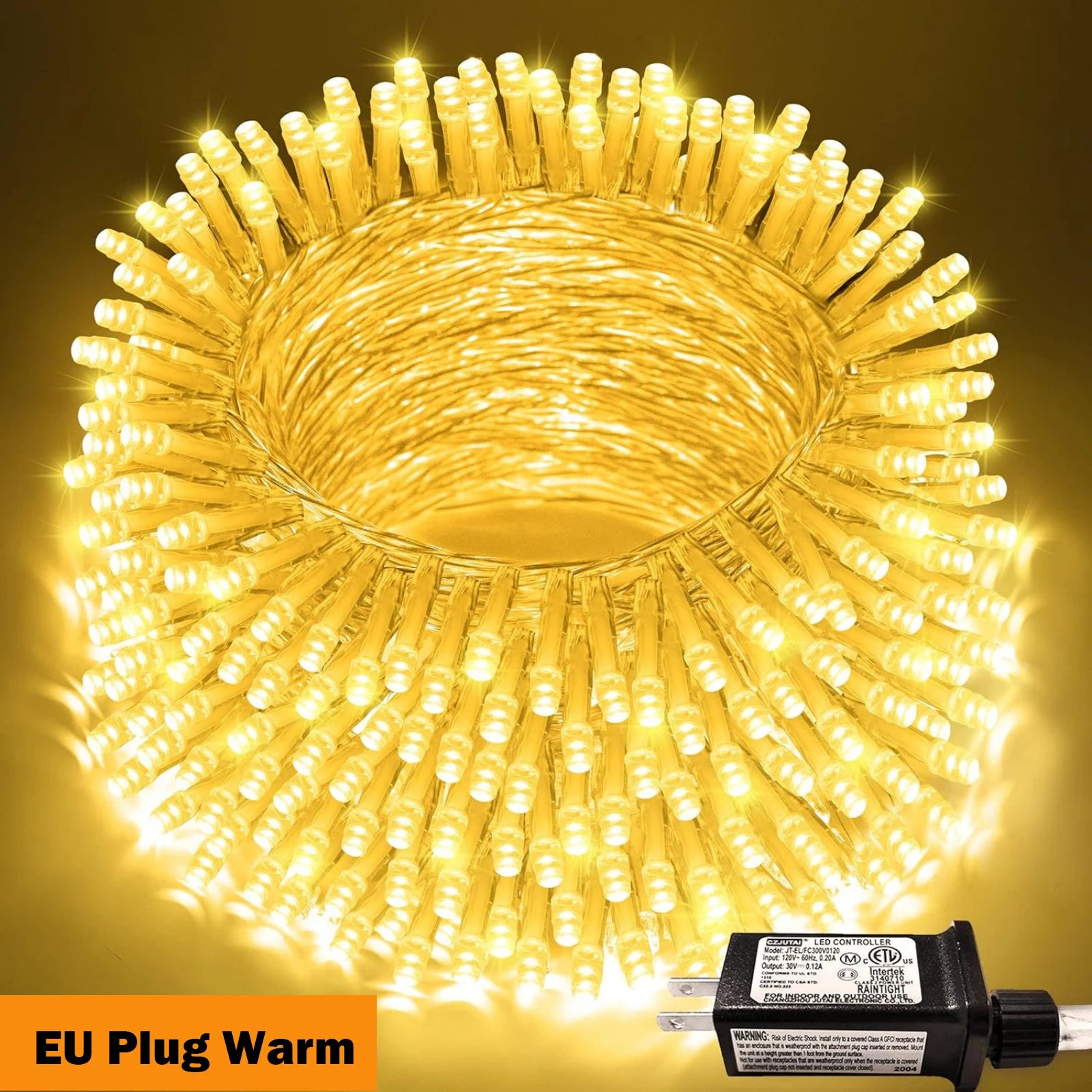 Guirlande lumineuse 24V 100/800LED 8 Modes Étanche Bleu Blanc Chaud RVB Lumières de Noël Fées pour Cour Fête Mariage Décoration