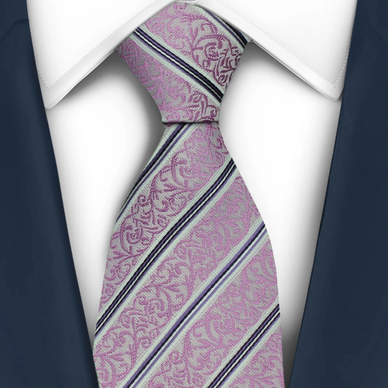 Men's 7cm Patterned Necktie | Stripes, Floral & Plaid | Groom & Wedding Party