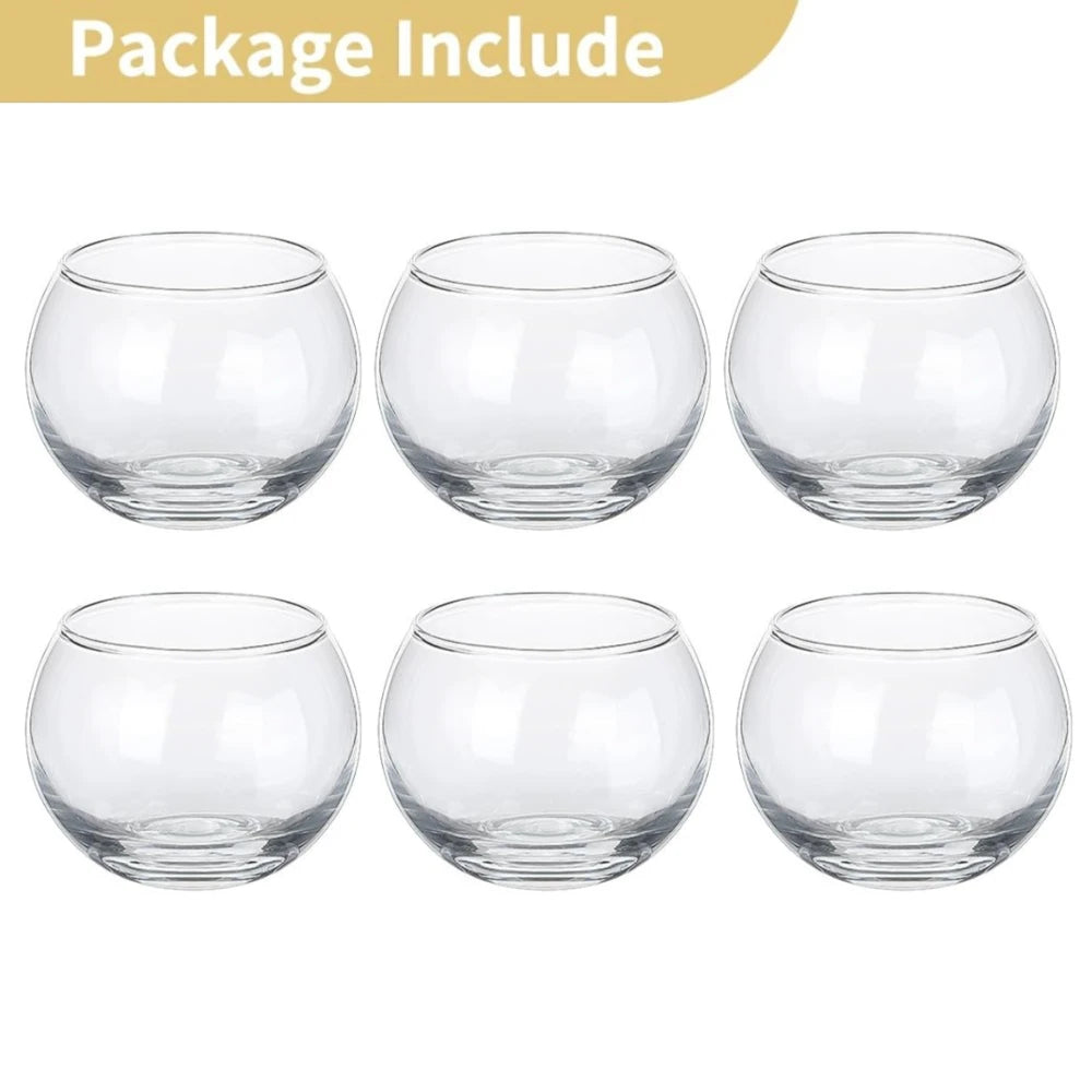 Lot de 6 bougeoirs ronds en verre pour bougies chauffe-plat avec bougies LED pour la Saint-Valentin, les anniversaires et la décoration de mariage