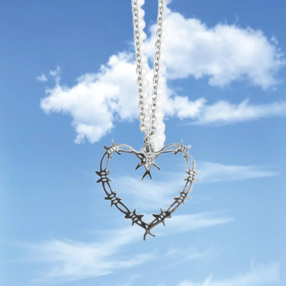 Gothic Thorn Love Pendant Necklace — Men's & Unisex