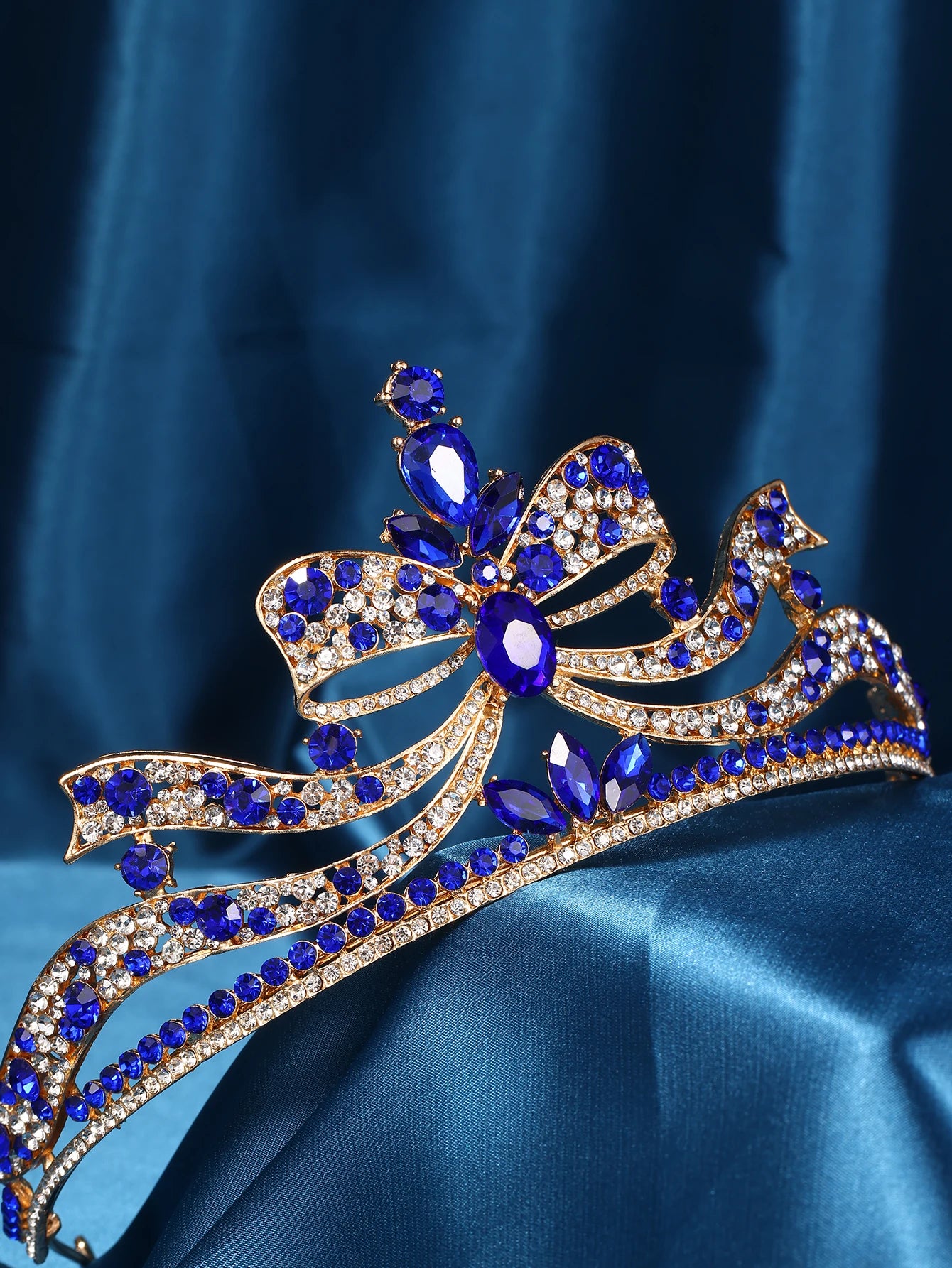 Accessoires pour femmes - Bandeaux de mariage - Bijoux de cheveux pour fiançailles - Serre-têtes en forme de nœud - Tiaras romantiques - Diadèmes de concours de beauté