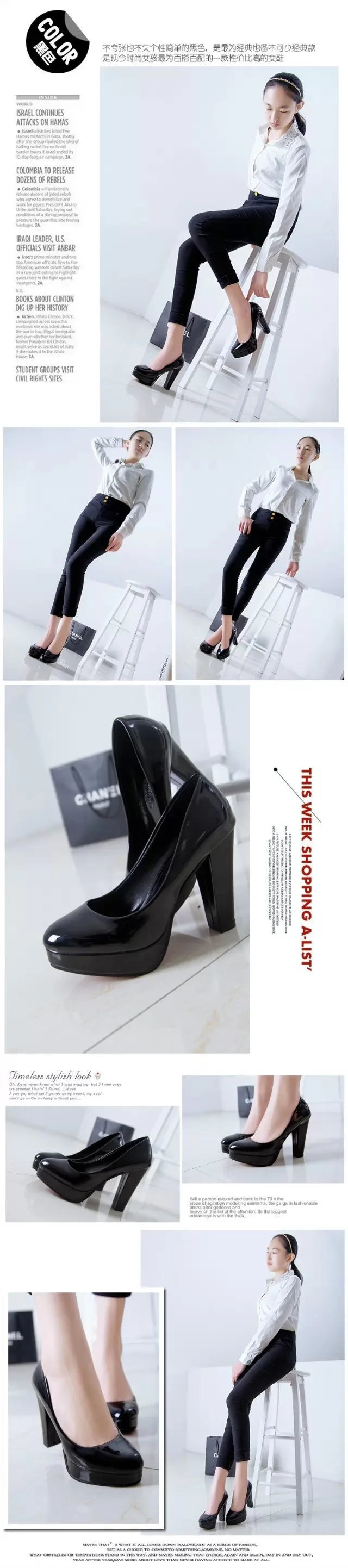 Chaussures à talons hauts pour femmes, chaussures de mariage blanches, talons épais, escarpins de soirée à la mode, chaussures noires, rouges, grande taille, printemps