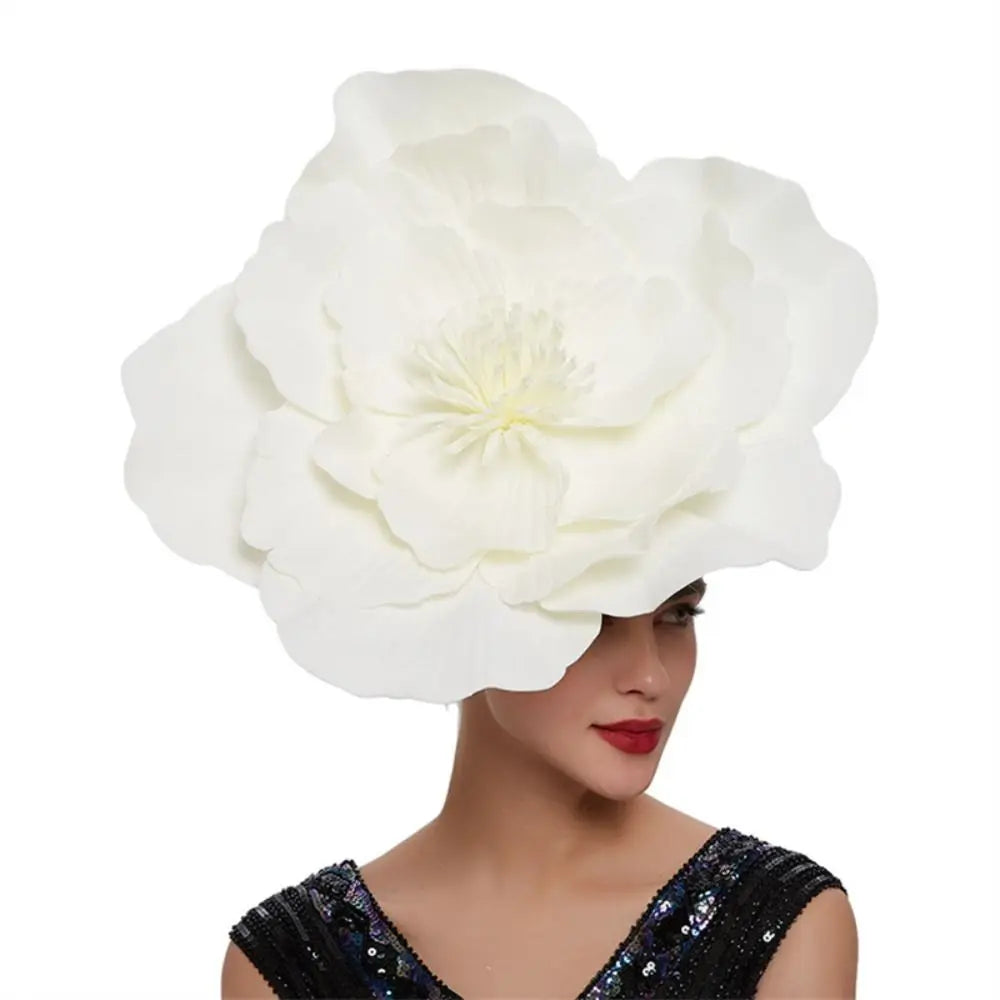 Accessoires de Cheveux de Mariée à Grande Fleur Bandeau Nœud Chapeau Coiffe Maquillage Bal de Fin d'Année