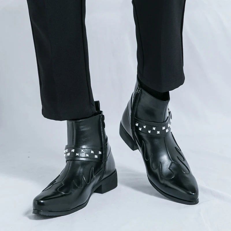 Nouvelle Collection Bottines Homme Chelsea Cuir Décontractées Mode Confortables Bottes Montantes Chaussures de Marche Baskets