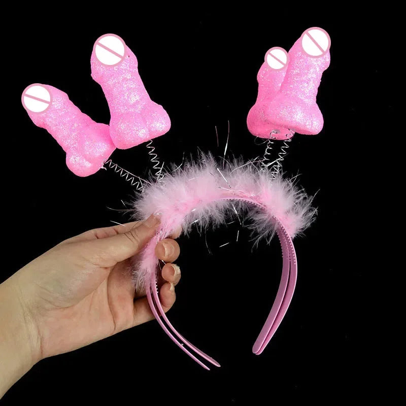 1/2/3 Pièces Drôle Bandeau Pénis Tiara Enterrement Vie Jeune Fille Fournitures Nuit Enterrement Vie Célibataire Serre-tête Filles Future Mariée Décoration Mariage Nouveauté