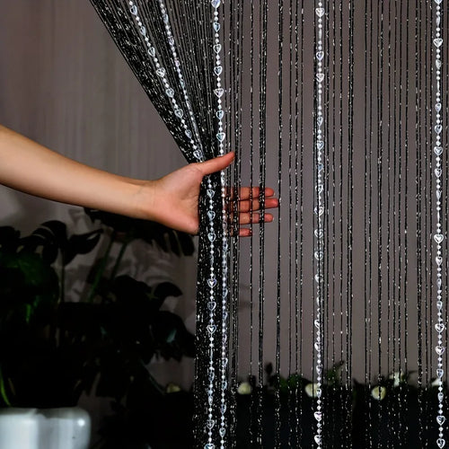 1 rideau de perles à pampilles en acrylique - Séparateur de pièce de 1x2m pour décoration de mariage et séparation de maison | Design scintillant élégant