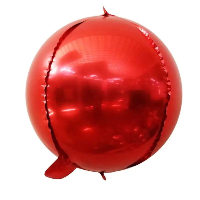 20 Ballons ronds 4D de 10 pouces Rouges Argentés en feuille d'aluminium Ballons de fête à thème d'anniversaire Douche de bébé Décoration de mariage Faveur Jouet pour enfants Air Globos