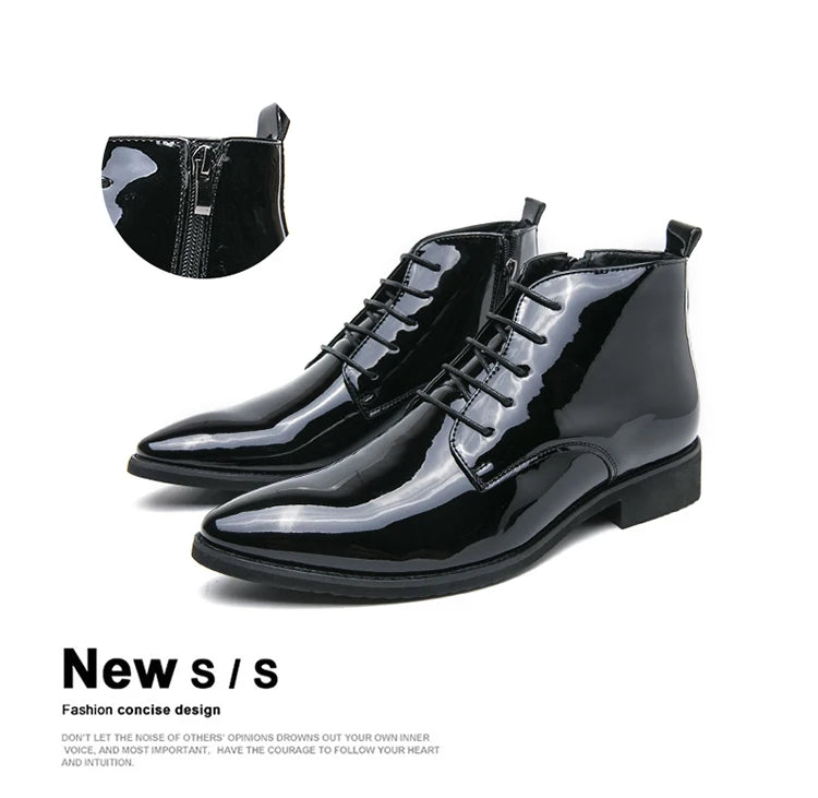 Bottes de luxe pour homme à paillettes, tendance, violettes, montantes, chaussures de mariage pour homme, bouts pointus, fermetures éclair, chaussures de ville pour homme, grande taille 47