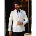 Costumes Homme Blanc 2 Pièces Boutique Couleur Unie Quotidien Décontracté Bureau Business Costume Homme Marié Mariage Blazer avec Pantalon
