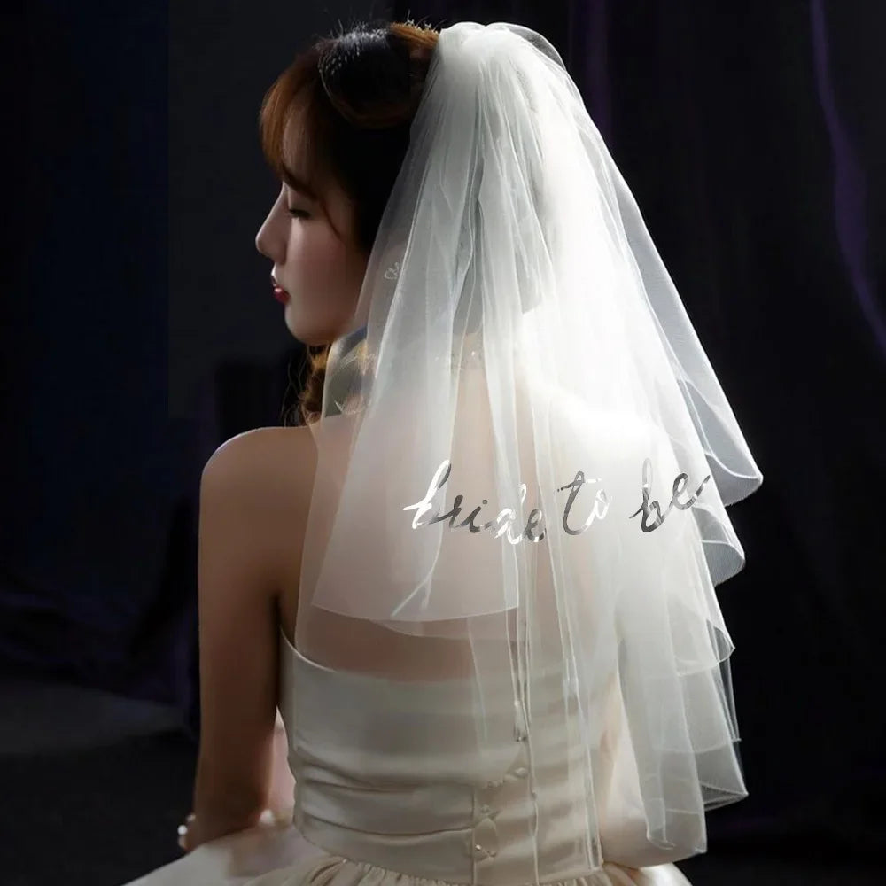 Ensemble de 3 accessoires de fête de mariage pour mariée avec écharpe, diadème et voile pour les décorations de fête prénuptiale et d'enterrement de vie de jeune fille
