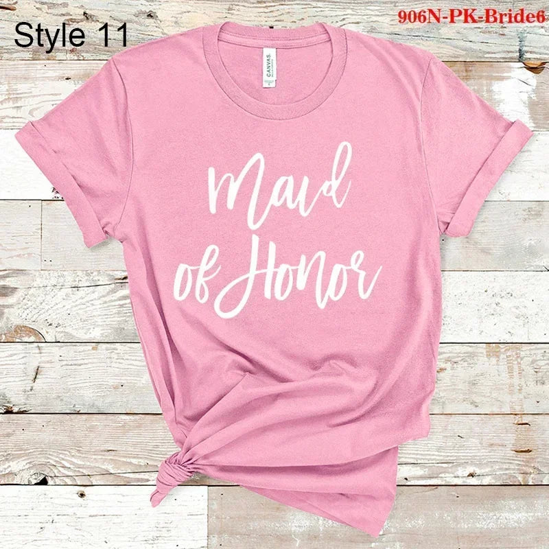 T-shirts de fête prénuptiale EVJF Baby of Honor Mère du marié Jr. Demoiselle d'honneur Mariée Fille de fleurs Brides Babes Team Bride Maid