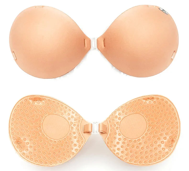 6cm Lift Silicone Adhesive Bra - Waterproof Invisible Push Up for Wedding & Backless Dresses, Natural Curve for Small Chest