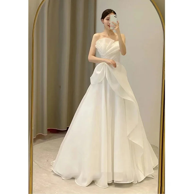The Amara Minimalist A-Line Gown