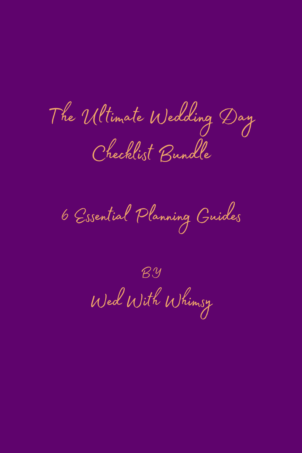 The Ultimate Wedding Day Checklist & Organization Bundle | 6 Premium Printable Guides