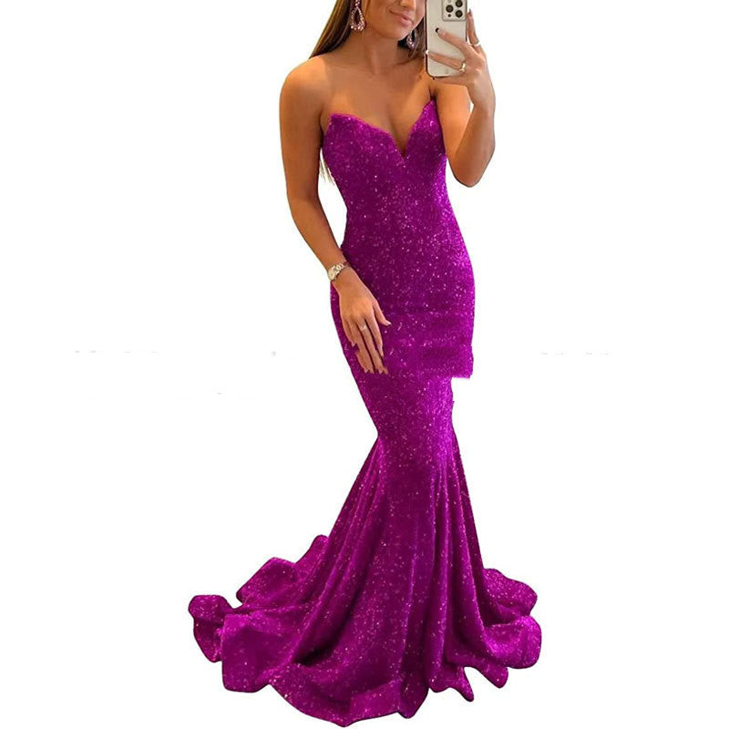 Robe de soirée à paillettes | Robe de bal ou de demoiselle d'honneur formelle