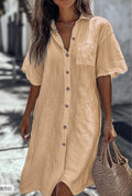 Robe chemise boutonnée pour les préparatifs de la mariée