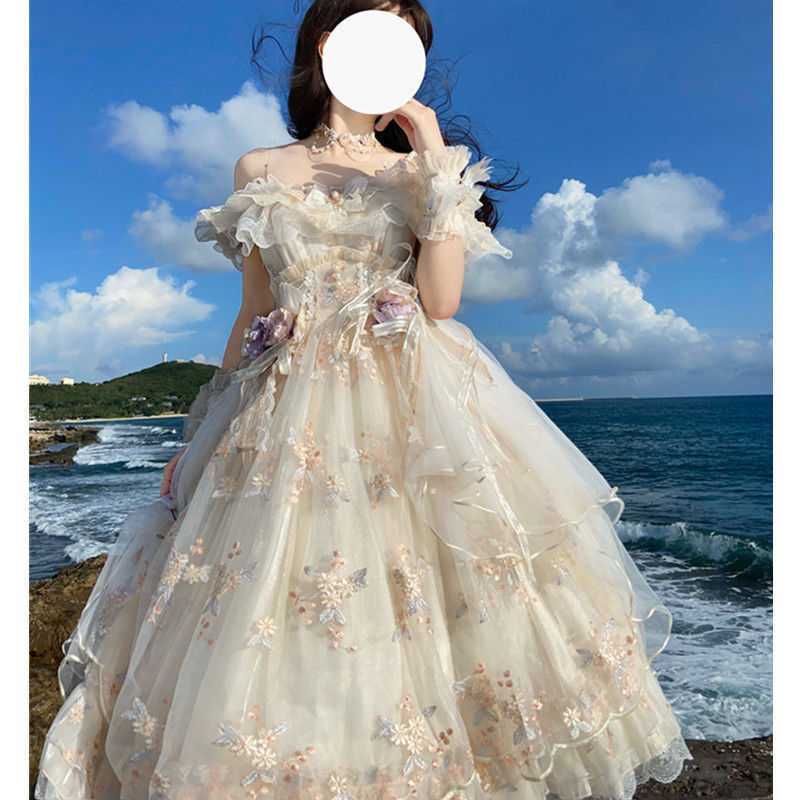 Robe de bal princesse en organza brodé